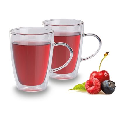 Set of 2 double-walled tea glasses