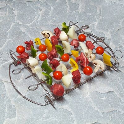 Set of 6 stainless steel grill skewers. Look forward to the next barbecue season and try out the great skewers.