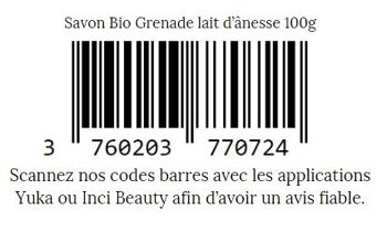 Savon Bio lait d'ânesse Grenade 100 g 8