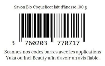 Savon Bio lait d'ânesse Coquelicot 100 g 8