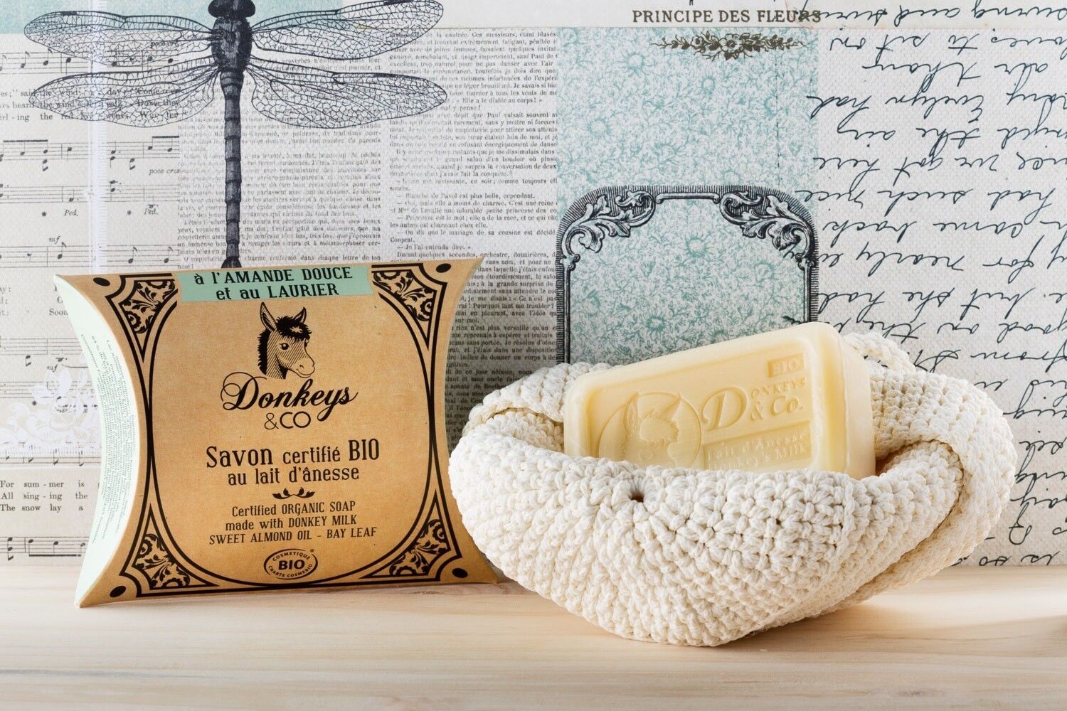 Savon lait d'ânesse Bio Amande Douce - Laurier 100g