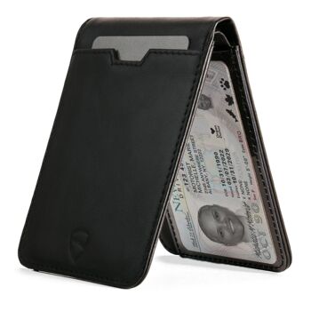 MANHATTAN ID Porte-cartes en cuir avec blocage RFID (Noir) 2