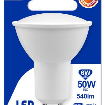 Pack 36 BOMBILLAS LED SPOTLIGHT MR16 GU10 6W (=50W) 540LM 6000K 15000H Raydan Home BL.1