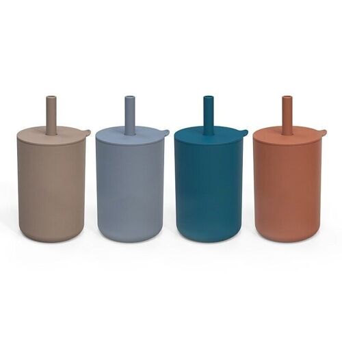 Magni | Silicone cup with lid and straw