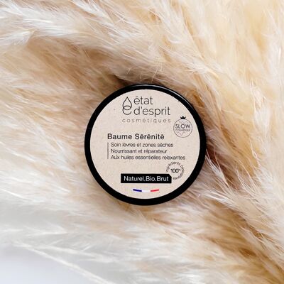 Serenity Balsamo per labbra e zone secche | 100% BIOLOGICO e ricaricabile | Etichetta cosmetica lenta