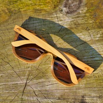 Lunettes de soleil Orleans Monture Bambou Naturel - Lentille Ambre 5