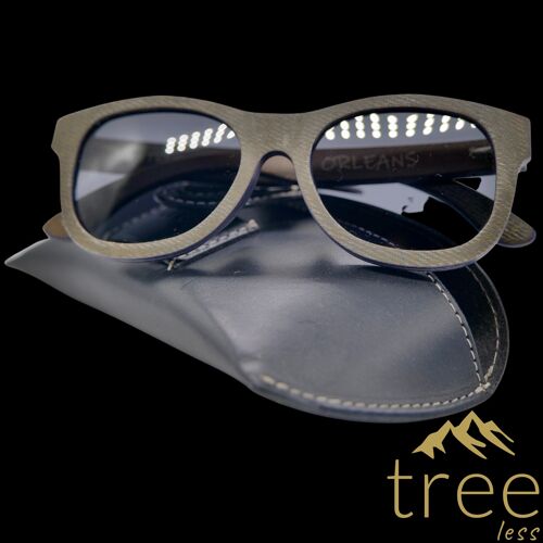 Oleans Sunglasses Recycled Denim Frame - Grey Lens