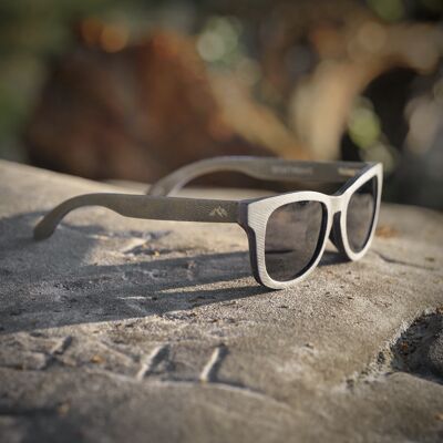 Boatmans Handcrafted Sunglasses - Recycled Denim - Grey Lens
