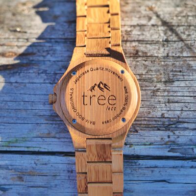 Grande montre en bambou Nalu/bracelet en bambou par Treeless Products