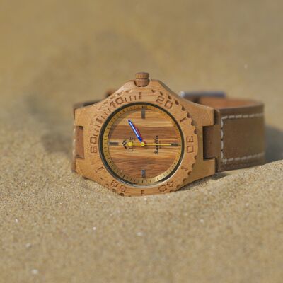 The Bamboo Rambler watch by Treeless Products - Leather Strap