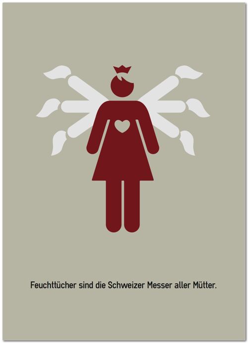 Postkarte "Feuchttücher sind die Schweizer Messer"