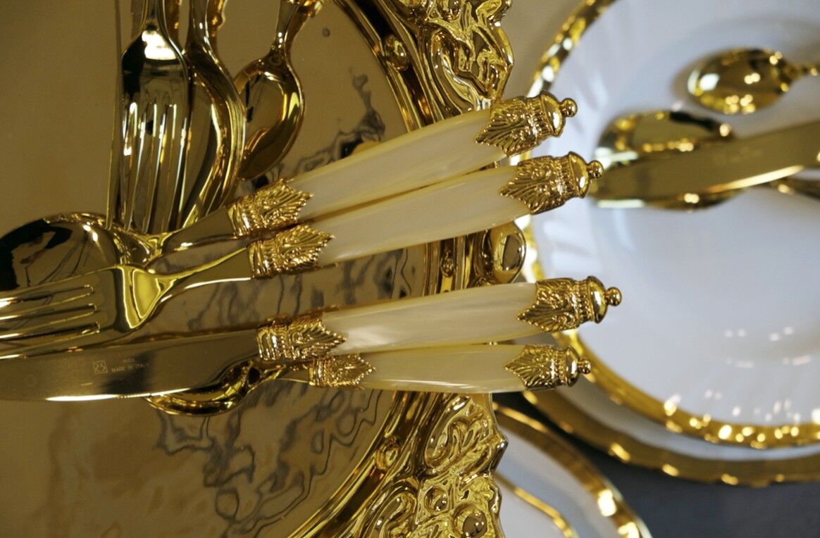 Arianna Oro posto tavola avorio
