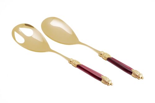Arianna Oro set 2 pezzi insalata bordeaux