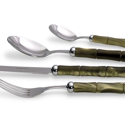 Bamboo set 24 pieces olive green