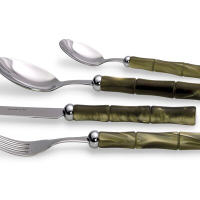 Bamboo set 24 pieces olive green
