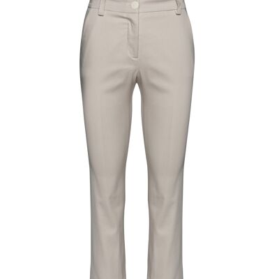 Sand Colour Fitted Stretch Pants