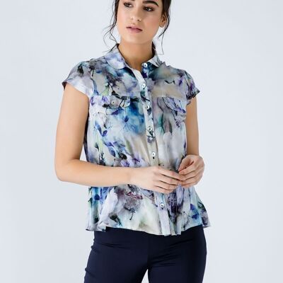 Floral Cap Sleeve Shirt