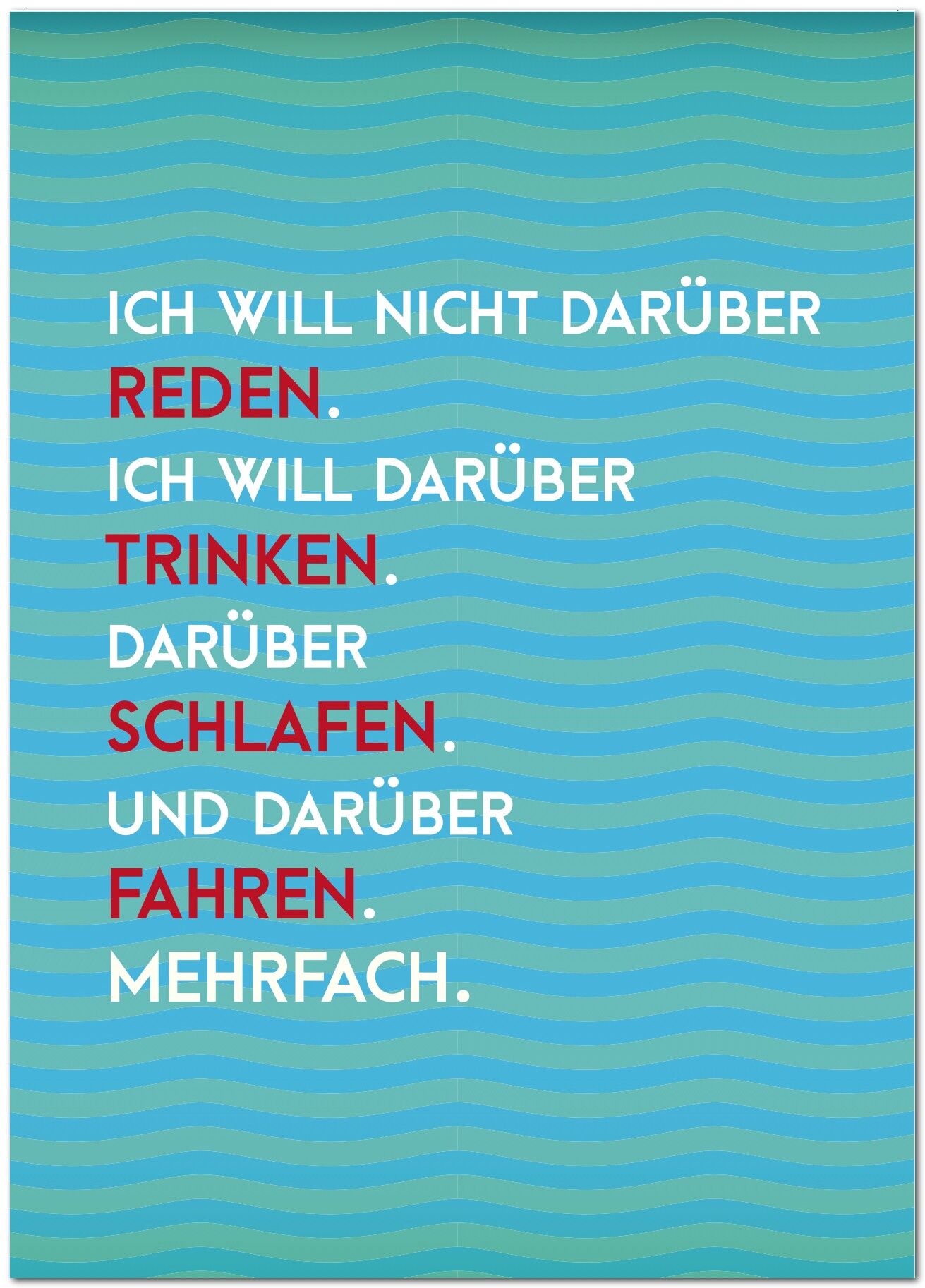 Carte postale "Je ne veux pas en parler"