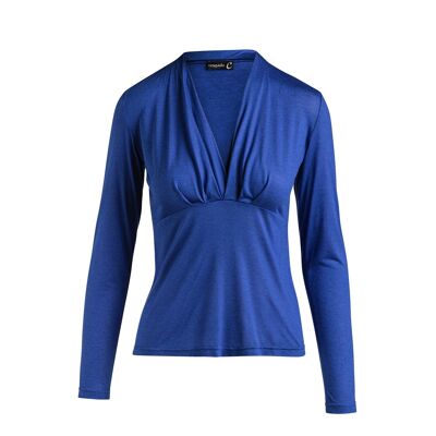 Haut cache-cœur à manches longues en mélange de cachemire en jersey extensible Tissu durable