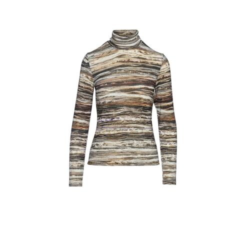 Print Long Sleeve Knit Polo Neck Jumper 