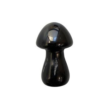 Champignon de cristal, 3,5 cm, obsidienne noire 1
