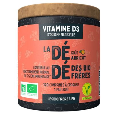 Dédé Bio Abricot – Comprimés à croquer  – Vitamine D3