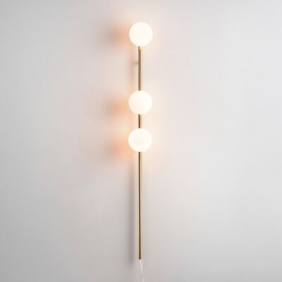 Brass Bar Opal Ball Wall Light