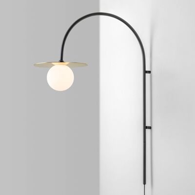 Charcoal Grey Arch Disk Wall Light