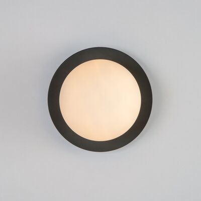 Charcoal Grey Opal Disk Wall Light