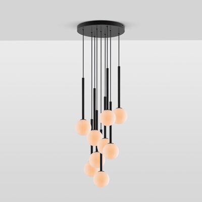 Opal Ball Cluster Ceiling Light in Charcoal Grey