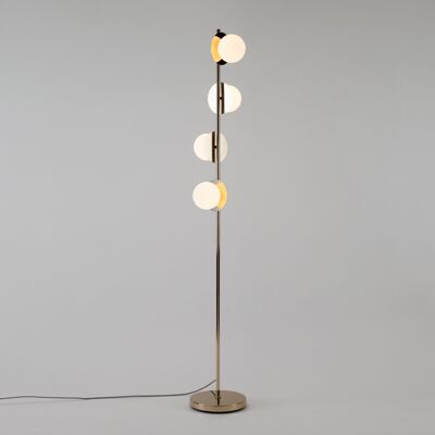 Opal Disk Floor Lamp in Brass