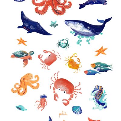 Tatuaggi di animali marini (inchiostro vegetale)