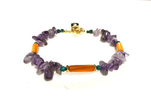 Bracelet gemstone Amethyst and Crystal