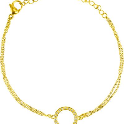 Bracelet circle open zirconia gold