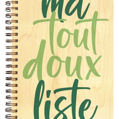 CARNET COUVERTURE BOIS TOUT DOUX LISTE