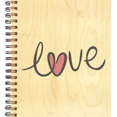 LOVE WOODEN COVER NOTEBOOK