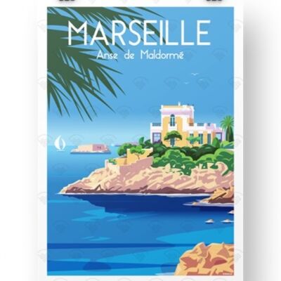 Poster Marseille - Anse de Maldormé