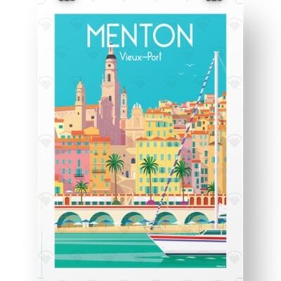 Affiche Menton - Vieux port