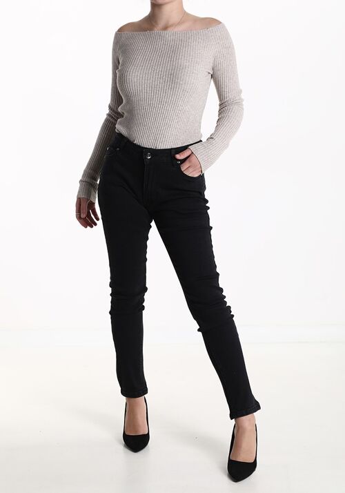 Cotton black jeans with pockets brand Laura Biagiotti for women made in Italy art. JLB108.290