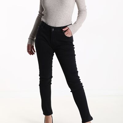 Jean noir en coton avec poches de la marque Laura Biagiotti pour femme fabriqué en Italie art. JLB108.290