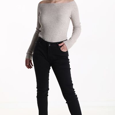 Cotton black jeans with pockets brand Laura Biagiotti for women made in Italy art. JLB108.290