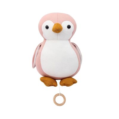 Caja de musica pinguino rosa