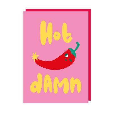 Paquete de 6 tarjetas de San Valentín Hot Damn