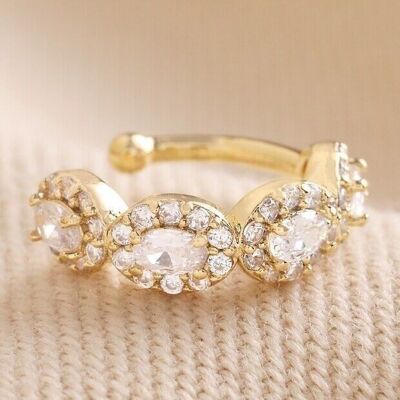 Crystal Scalloped Ear Cuff in Gold
