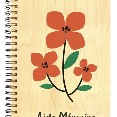 NOTEBOOK WOODEN COVER MEMORY AID