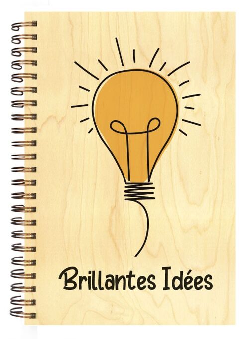 CARNET COUVERTURE BOIS BRILLANTES IDEES