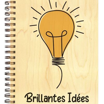 BRILLIANT IDEAS WOODEN COVER NOTEBOOK
