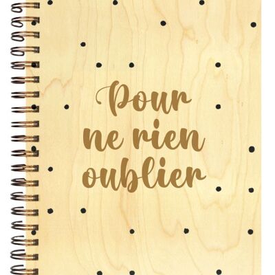 WOODEN COVER NOTEBOOK FORGET NOTHING