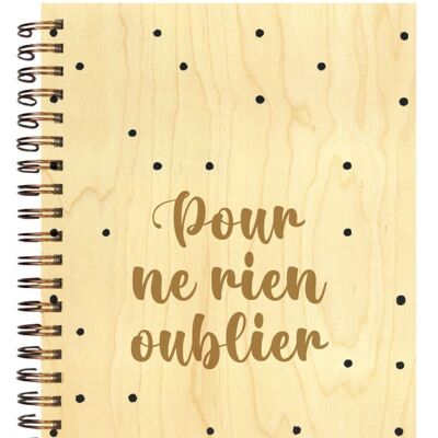 WOODEN COVER NOTEBOOK FORGET NOTHING