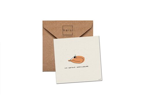 C91 - Cartolina auguri - christmas card - fox - volpe